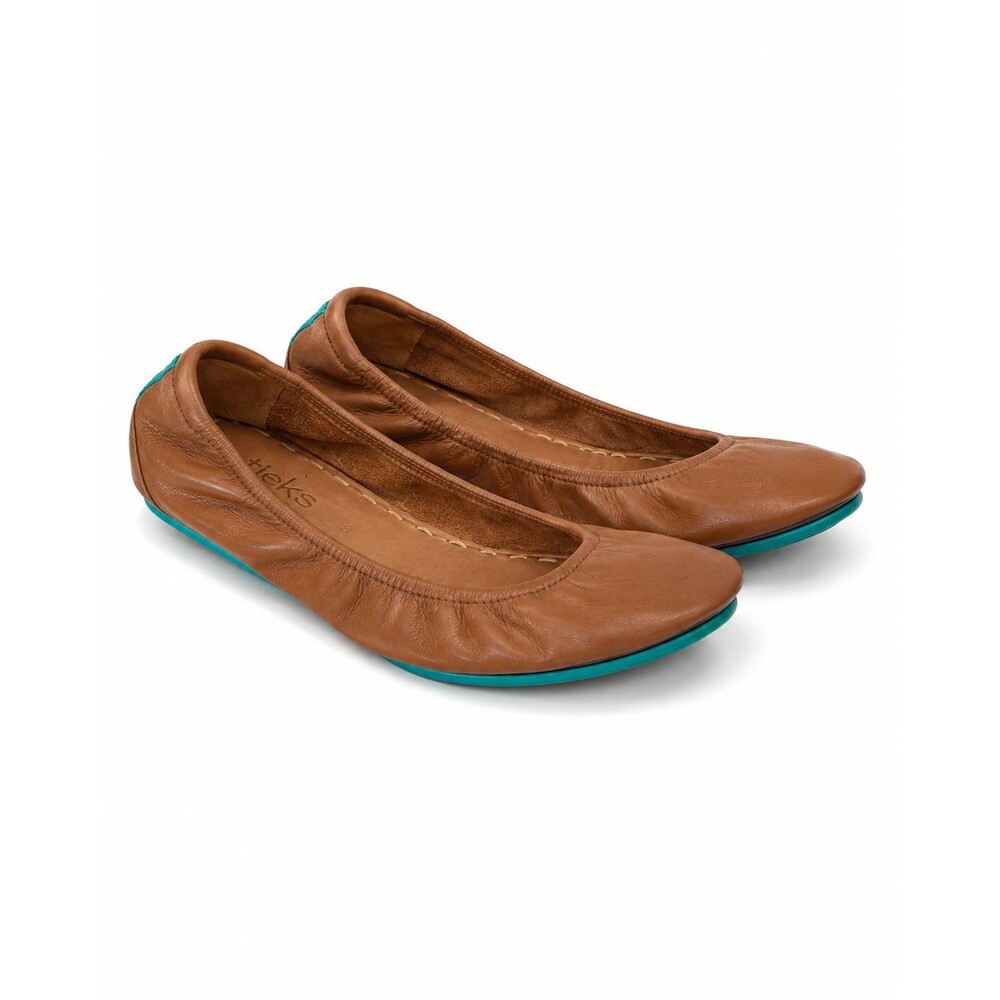 🩰 Tieks by Gavrieli Ballet Flats Sz 8 M Chestnut Brown Full-Grain Nappa Leather